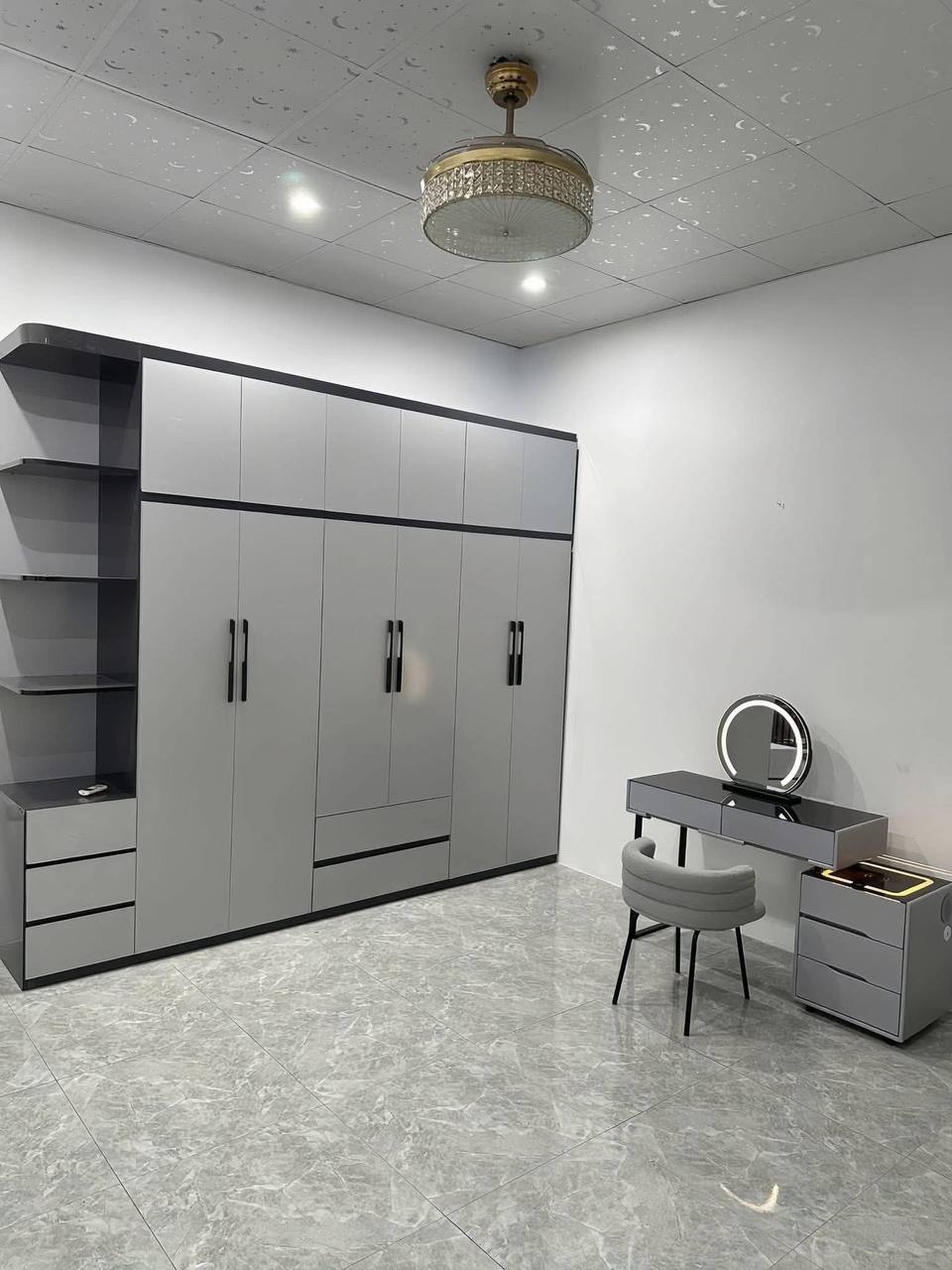 Tủ quần áo nhựa 6 cánh nhiều ngăn thiết kế theo kích thước thực tế